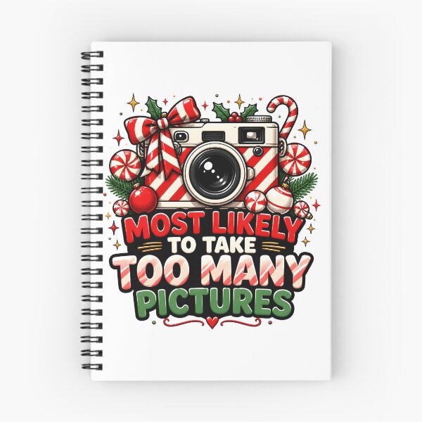 Item preview, Most Likely To Take Too Many Pictures Candy Cane Christmas Camera designed and sold by RoyesButler.