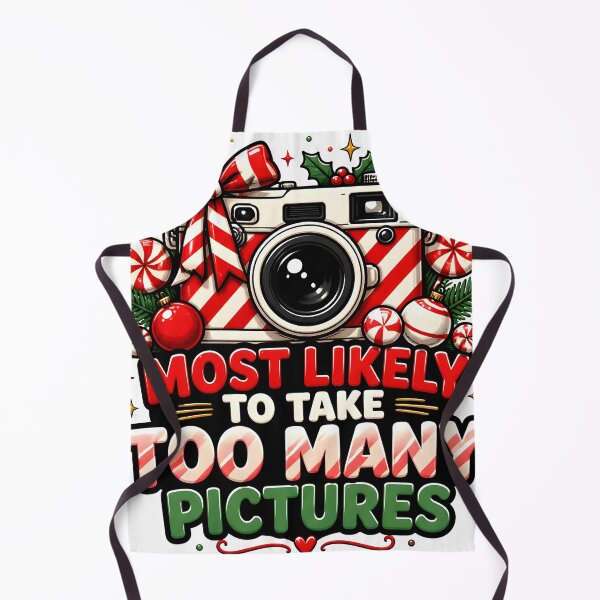 Item preview, Most Likely To Take Too Many Pictures Candy Cane Christmas Camera designed and sold by RoyesButler.