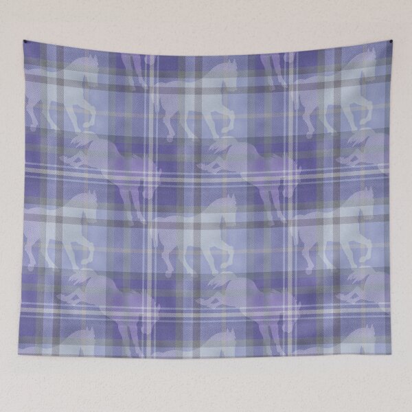Item preview, Lavenderblue Rainbow horse tartan plaid with faux twill texture designed and sold by Anne Londez Studio.