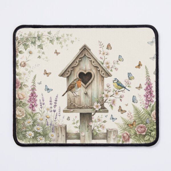 Item preview, Enchanted Heart Birdhouse Cottagecore Watercolor Art designed and sold by CalmCapy Co.
