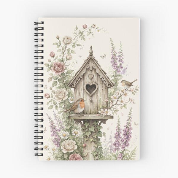Item preview, Enchanted Heart Birdhouse Cottagecore Watercolor Art designed and sold by CalmCapy Co.