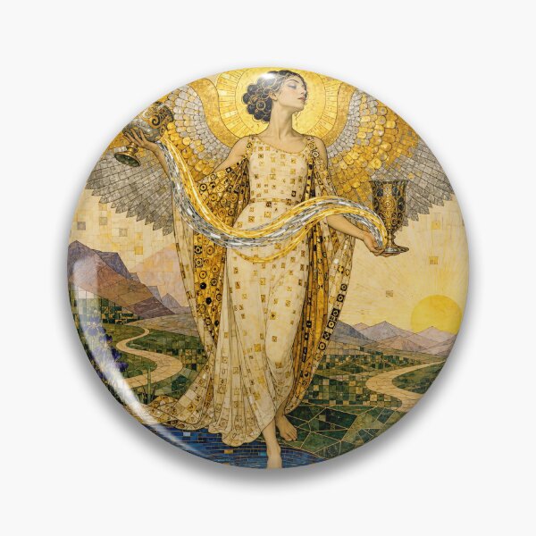 Aperçu de l'œuvre La Tempérance, l'Alchimie de l'Équilibre | Les Mystères du Tarot d'Or créée et vendue par Stoneflower-Art.