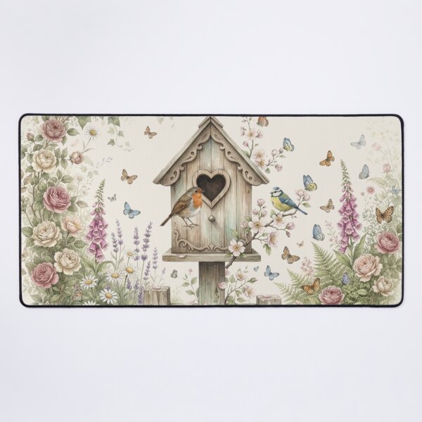 Item preview, Enchanted Heart Birdhouse Cottagecore Watercolor Art designed and sold by CalmCapy Co.