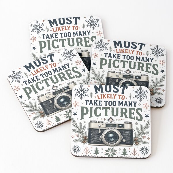 Item preview, Most Likely To Take Too Many Pictures Scandinavian Christmas Photographer designed and sold by RoyesButler.