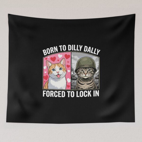 Item preview, Born To Dilly Dally Forced To Lock In Cat Lover Relatable Personality Humor designed and sold by PopStars1993.
