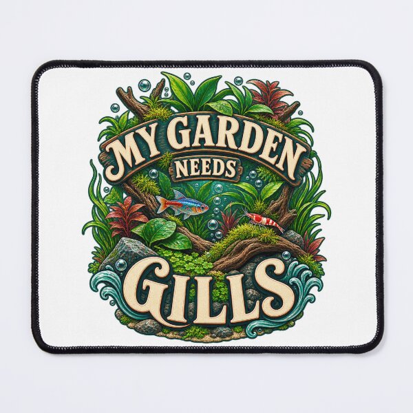 Item preview, Aquascaping Pun Shirt – My Garden Needs Gills Aquarium Art designed and sold by UrbanCanvvas.