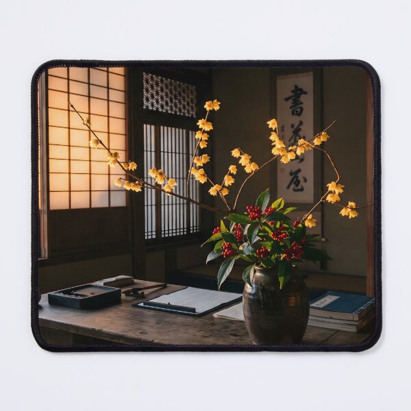 Item preview, Wintersweet Senryo Ikebana New Year Photography designed and sold by conohitoAI-ArtGallery.