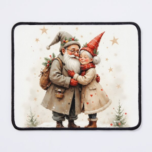 Item preview, Cute Santa and Mrs Claus Gnome Couple Christmas Art designed and sold by Connys Colorful World.