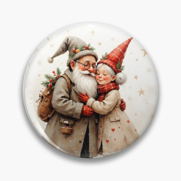 Item preview, Cute Santa and Mrs Claus Gnome Couple Christmas Art designed and sold by Connys Colorful World.