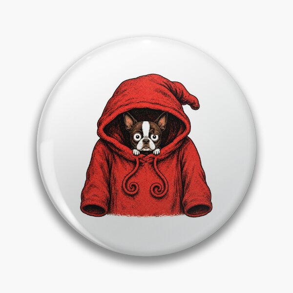 Item preview, Funny Boston Terrier Hiding in Red Hoodie Vintage Dog designed and sold by WILLIAMS-BR.