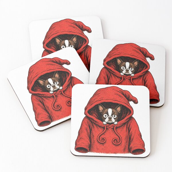 Item preview, Funny Boston Terrier Hiding in Red Hoodie Vintage Dog designed and sold by WILLIAMS-BR.