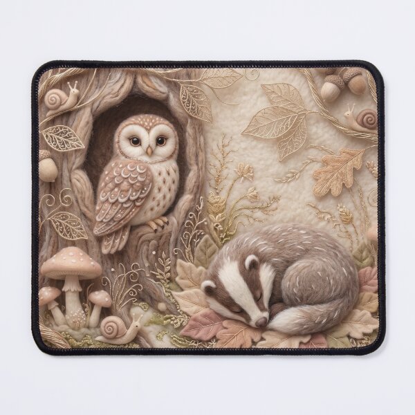 Item preview, Sleeping Badger in Autumn Woods, Cozy Fall designed and sold by PeacefulArtUkr.