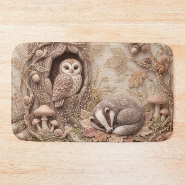 Item preview, Sleeping Badger in Autumn Woods, Cozy Fall designed and sold by PeacefulArtUkr.
