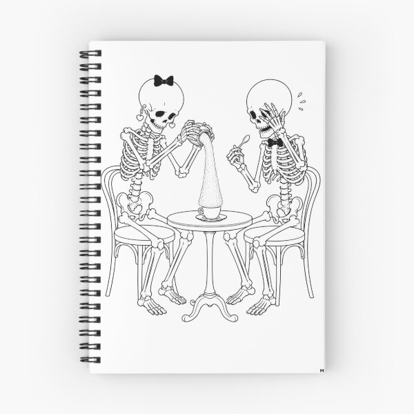 Item preview, Skeleton Couple Making Extremely Sweet Coffee designed and sold by Qenlo.