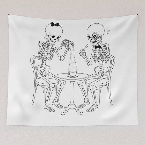 Item preview, Skeleton Couple Making Extremely Sweet Coffee designed and sold by Qenlo.