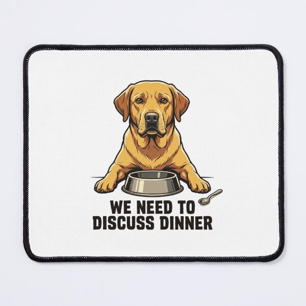 Item preview, Funny Hungry Dog We Need To Discuss Dinner Labrador Food Bowl Retro Aesthetic designed and sold by mood-draftsman.