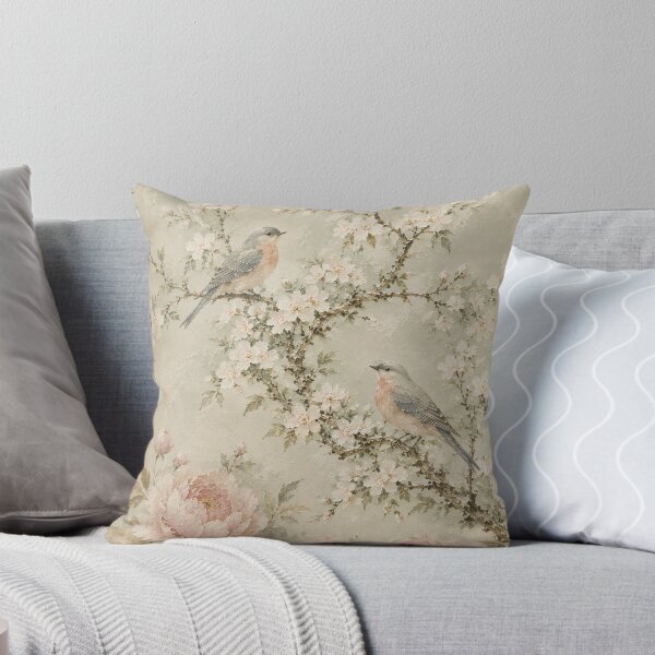 Item preview, Chinoiserie Birds Peony Blossom Soft Watercolour Painting designed and sold by Jozefin's Studio.