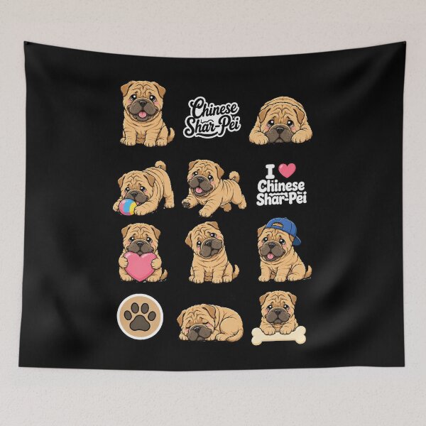 Item preview, Cute Shar-Pei stickers and apparel design designed and sold by rafaeltto.