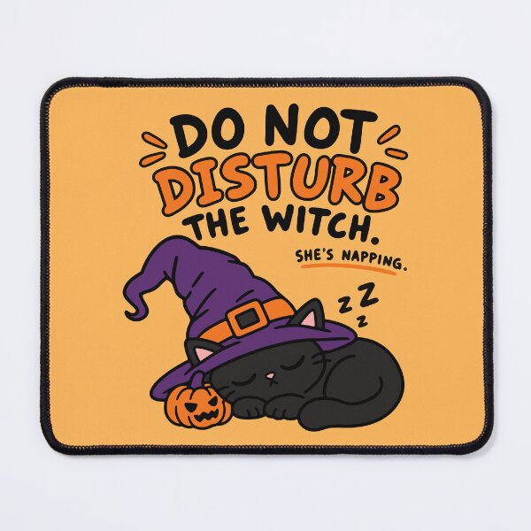 Item preview, Do Not Disturb the Witch – Sleeping Black Cat Halloween designed and sold by MewMade.