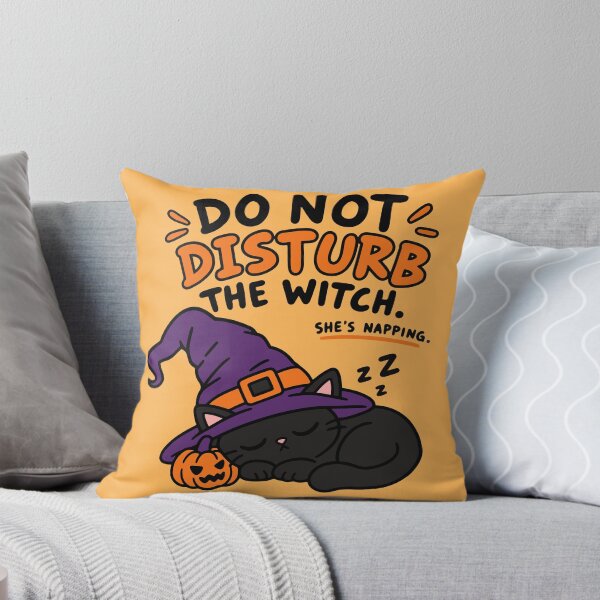 Item preview, Do Not Disturb the Witch – Sleeping Black Cat Halloween designed and sold by MewMade.