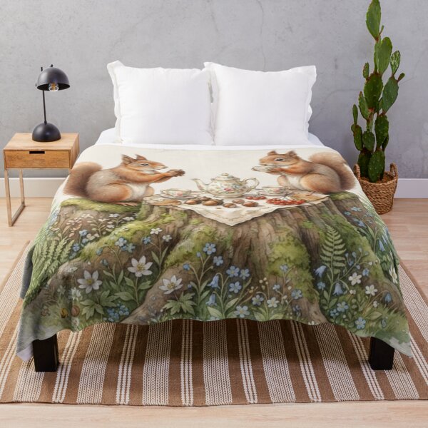 Item preview, Woodland Squirrel Tea Party Cottagecore Art designed and sold by CalmCapy Co.