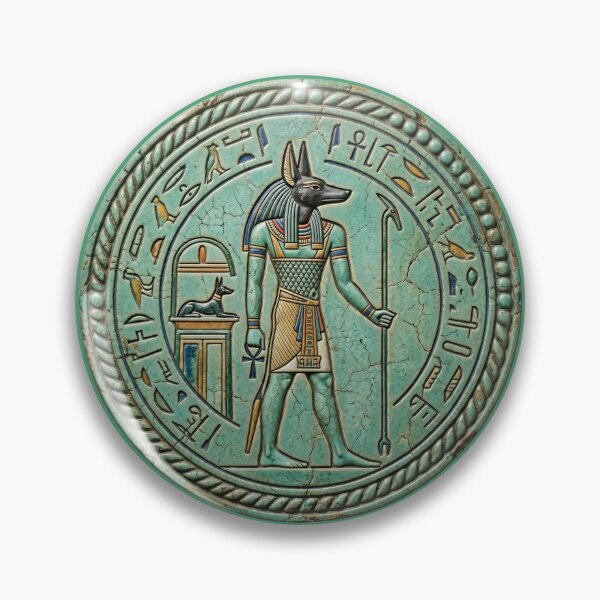 Item preview, Anubis Egyptian Faience Amulet - Ancient Jackal God of the Dead Art Print designed and sold by FreiherrPK.
