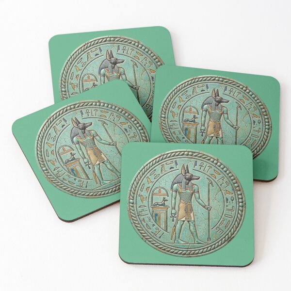 Item preview, Anubis Egyptian Faience Amulet - Ancient Jackal God of the Dead Art Print designed and sold by FreiherrPK.
