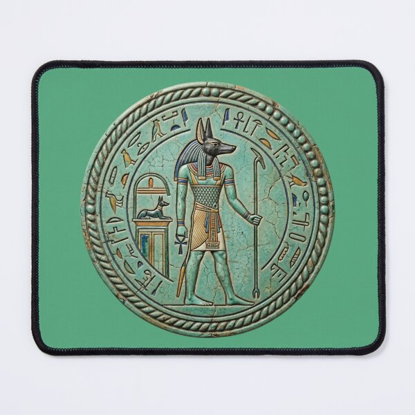 Item preview, Anubis Egyptian Faience Amulet - Ancient Jackal God of the Dead Art Print designed and sold by FreiherrPK.