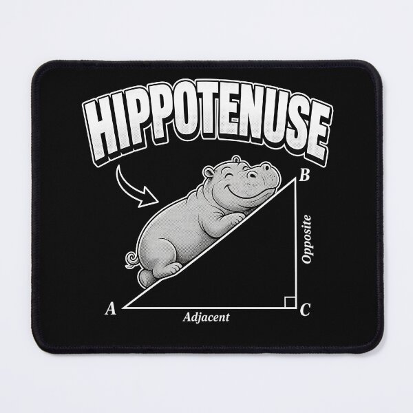 Item preview, Hippotenuse Funny Math Hippo Geometry Pun designed and sold by TshirtsOnline-.