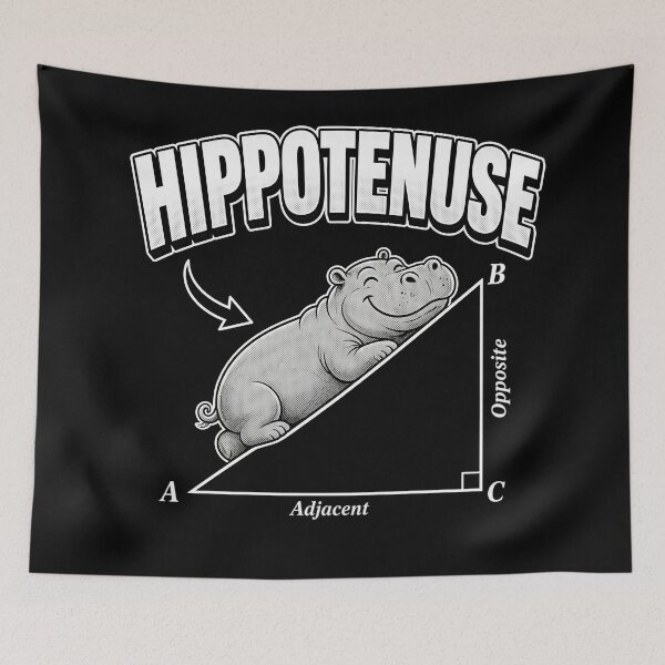 Item preview, Hippotenuse Funny Math Hippo Geometry Pun designed and sold by TshirtsOnline-.