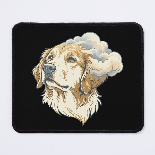 Item preview, Golden Retriever Head in the Clouds Dreamer Dog Retro Aesthetic designed and sold by mood-draftsman.