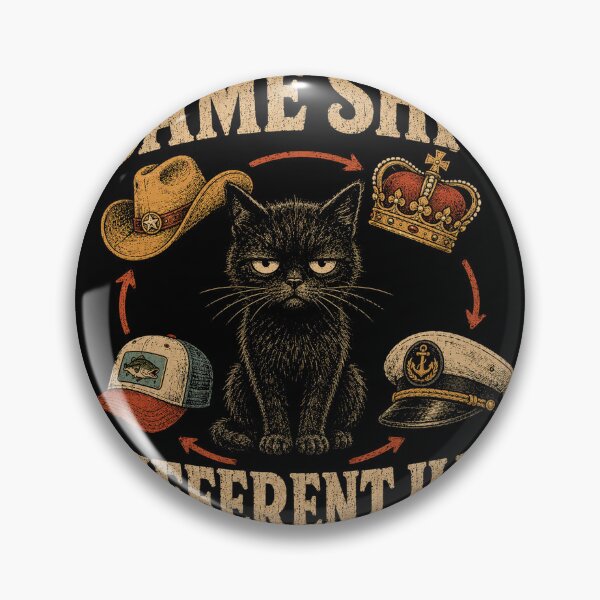 Item preview, Same Shit Different Hat – Grumpy Black Cat Vintage Humor designed and sold by WILLIAMS-BR.