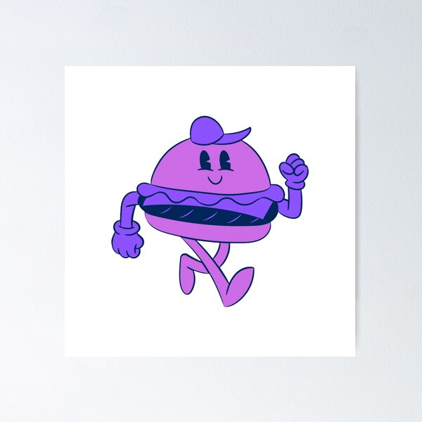 Item preview, Cute Purple Burger Character Illustration designed and sold by SROXT.