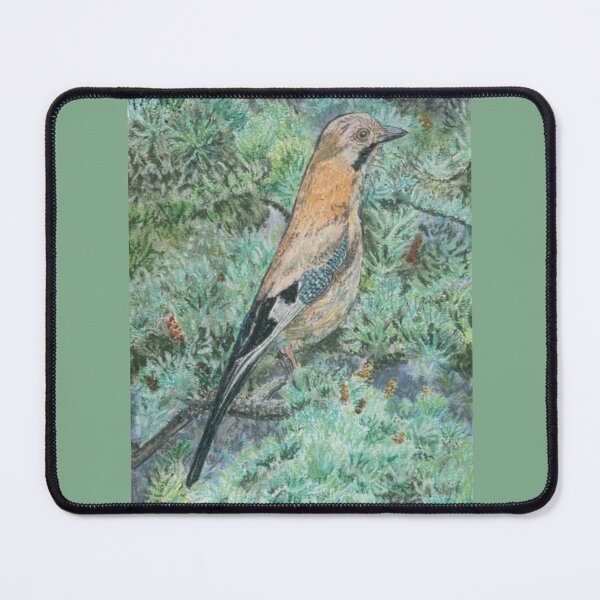 Aperçu de l'œuvre Geai d'Europe dans les bois : Pastels à l'huile créée et vendue par Charlotte's Shop of Bird Stuff.