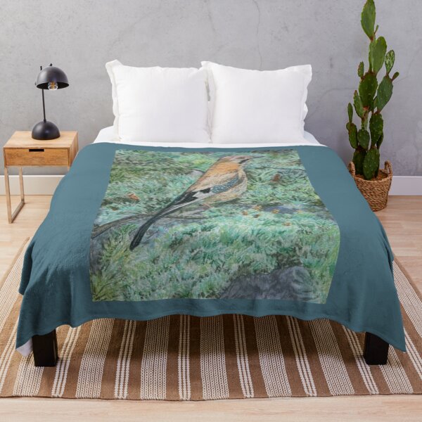 Item preview, European Jay in the Woodlands: Oil Pastels designed and sold by Charlotte's Shop of Bird Stuff.