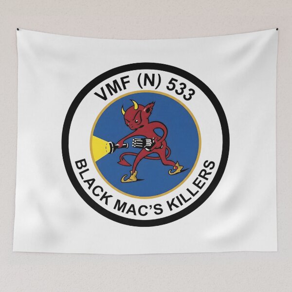 Item preview, USMC VMF(N)-533 Black Mac's Killers Night Fighter Squadron Emblem designed and sold by CharlieDesings.