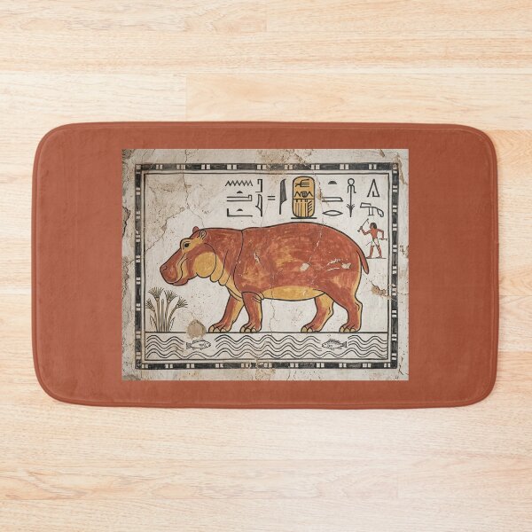 Item preview, Ancient Egyptian Hippo - Early Dynastic Nile River Monster Fresco Art designed and sold by FreiherrPK.