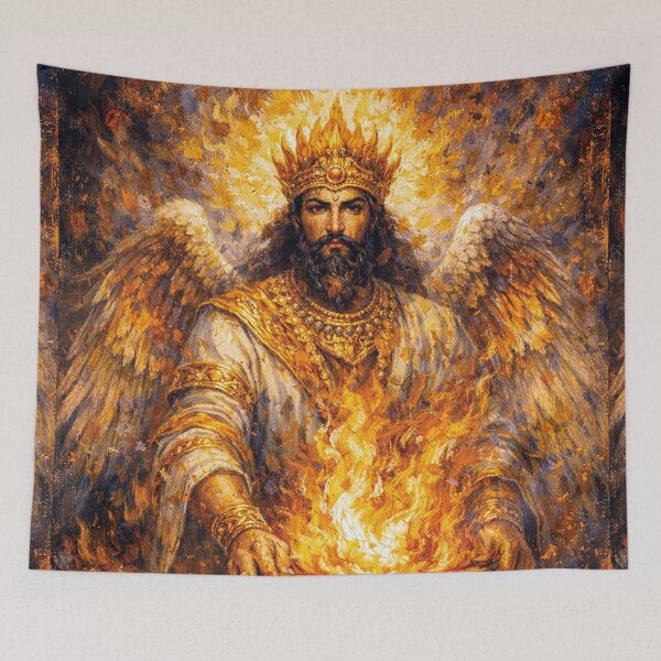 Item preview, Atar Painting – Persian God of Fire and Divine Light designed and sold by GalleryKauffeld.