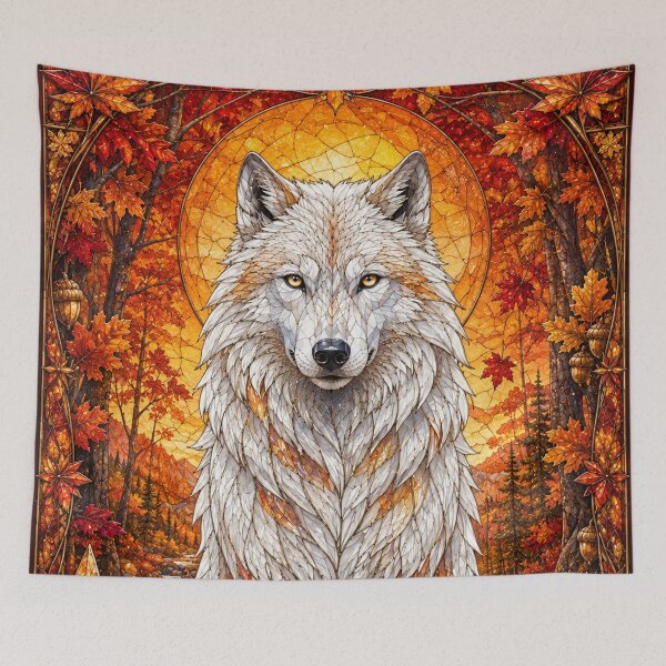 Item preview, The Guardian Wolf of Autumn – Wild Spirit of the Golden Forests designed and sold by Pixel Sakura Gallery.