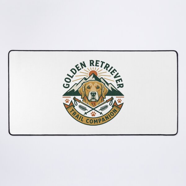 Item preview, Golden Retriever Trail Companion Vintage Hiking Dog Mountain Outdoors Emblem Aesthetic designed and sold by mood-draftsman.