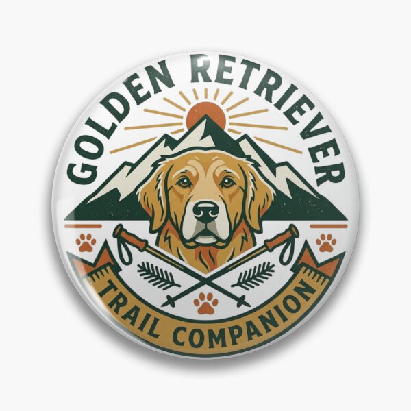 Item preview, Golden Retriever Trail Companion Vintage Hiking Dog Mountain Outdoors Emblem Aesthetic designed and sold by mood-draftsman.