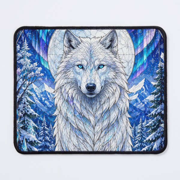 Item preview, The Guardian Wolf of Winter – Lord of the Snowy Lands designed and sold by Pixel Sakura Gallery.