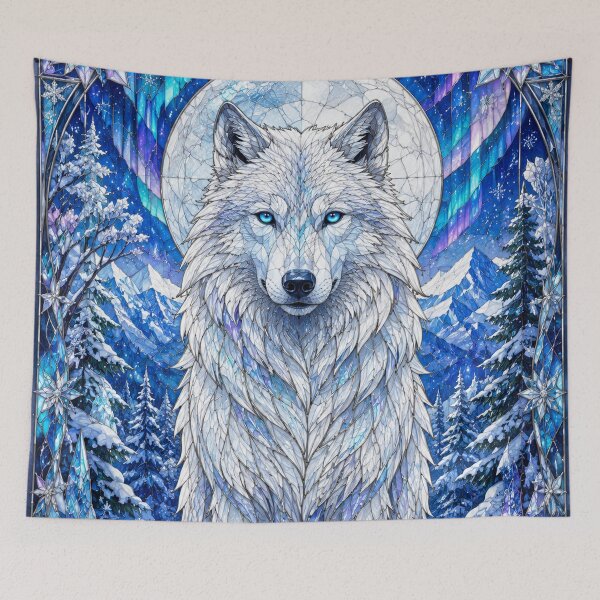 Item preview, The Guardian Wolf of Winter – Lord of the Snowy Lands designed and sold by Pixel Otaku Gallery.