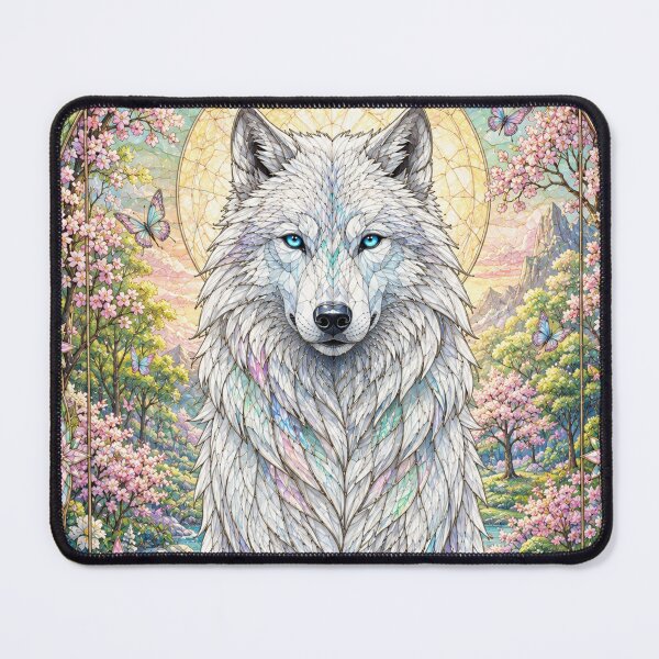 Item preview, The Guardian Wolf of Spring – Wild Spirit of Flowers designed and sold by Pixel Sakura Gallery.