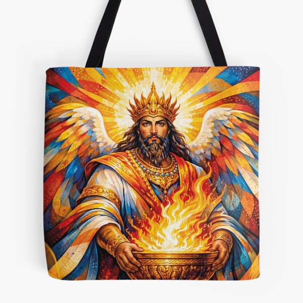 Item preview, Atar illustration – Zoroastrian God of Sacred Fire & Divine Light designed and sold by GalleryKauffeld.