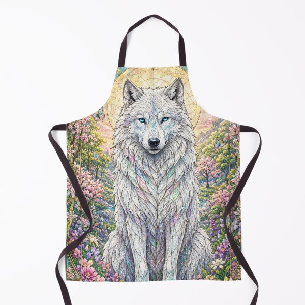 Item preview, The Guardian Wolf of Spring – Wild Spirit of Flowers designed and sold by Pixel Sakura Gallery.