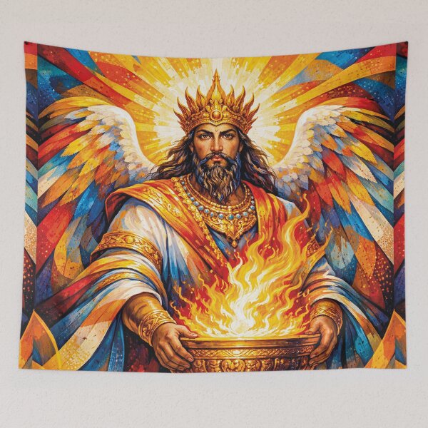 Item preview, Atar illustration – Zoroastrian God of Sacred Fire & Divine Light designed and sold by GalleryKauffeld.