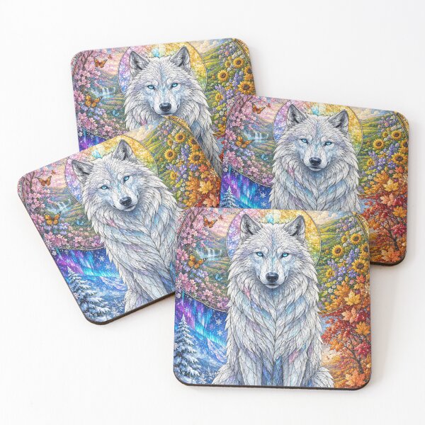 Item preview, The Guardian Wolf of the Four Seasons – Eternal Protector of Nature designed and sold by Pixel Otaku Gallery.