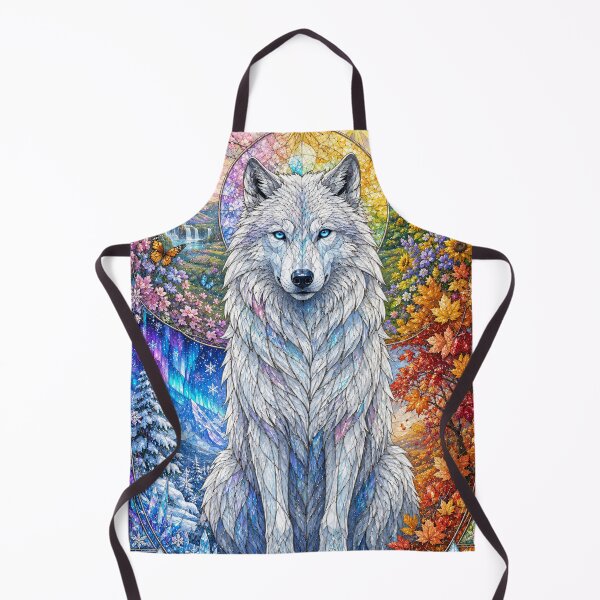 Item preview, The Guardian Wolf of the Four Seasons – Eternal Protector of Nature designed and sold by Pixel Sakura Gallery.