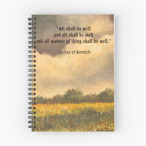 Item preview, All Shall Be Well, Julian Of Norwich Quote with Country Landscape  designed and sold by JoyfulWhimsy.